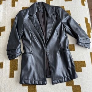 Rachel Zoe Black Faux Leather Blazer